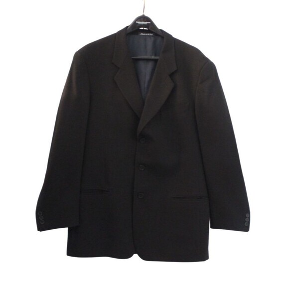 Mani Blazer Jacket Mens Navy Blue Made USA Classic Suit Coat See Measurements - Picture 2 of 5